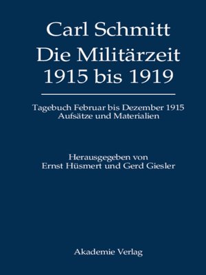 cover image of Die Militärzeit 1915 bis 1919